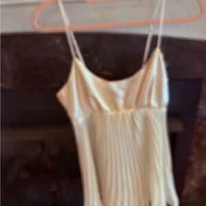 Victoria's Secret Cream Top with Tan Trim and bottoms